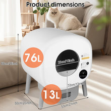 Load image into Gallery viewer, Self-Cleaning Cat Litter Tray, 76L Cat Litter Tray, Self-Cleaning, App Control/Maximum Capacity, Automatic Cat Litter Tray for Multiple Cats
