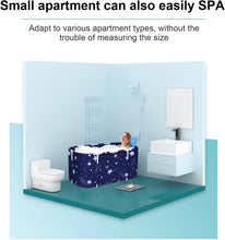Load image into Gallery viewer, Bañera Plegable para Adultos y Niños Bañera Familiar Portatil con Respaldo, Cojín, Bomba de Pies, Funda Aislante, Bolsa de Baño y 2 Tubos de Drenaje, 125x55x54CM
