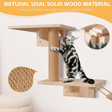 Load image into Gallery viewer, Climbing Wall Cat Set - 5-Piece Wall Shelves, Sturdy Wooden Climber, Wall Park with Cat House, Cat Bridge, Cat Tree, Cat Wall Shelves, Cat Wall Furniture Set
