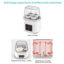 Load image into Gallery viewer, Bottle Warmer Baby Bottle Warmer Baby Food Warmer Double Steam Steriliser Bottles Steriliser Milk Warmer with Timer, Warming Function, Defrosting for Baby Bottles and Dummies
