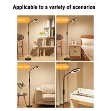 Load image into Gallery viewer, Lampadaire sur Pied Salon, Lampadaire LED 12W, 4 Températures de Couleur, Gradation en Continu, Télécommande et Commande Tactile,col flexible,Minuterie 1H,Lampe sur pied pour Salon,Chambre
