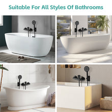 Load image into Gallery viewer, Bath Mixer Tap with Jet Types Hand Shower, Single Lever Bath Tap with Hose and Wall Mount, Bath Mixer Shower Set for Bathroom
