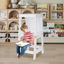 Load image into Gallery viewer, 2-in-1 Learning Tower for Children, Tilt Protection, with Magnetic Board, Folding Montessori Kitchen Aid and Learning Tower
