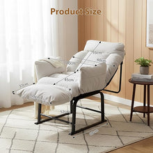 Load image into Gallery viewer, Fauteuil Relax, Dossier Inclinable 90°-180°, Cadre en Métal, Jusqu’à 150kg, pour Chambre d' Enfant Chambre à Coucher Salon Balcon
