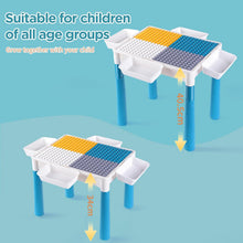 Load image into Gallery viewer, Mesa de Construcción para Niños con 262 Piezas, Mesa de Actividades con Pista de Canicas y Almacenamiento, Juego de Mesa y Silla con 4 Cajas, Regalo para Niños 3+ Años (Azul)

