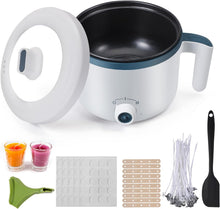 Load image into Gallery viewer, Fondoir Chauffe Cire Bougie, Kits de Fabrication de Bougies, Machine Fondre Cire Bougie,1.7 L Kit Bougie avec Bec Verseur, Mèches, Autocollants pour Mèches, Dispositif de Centrage, Cuillère
