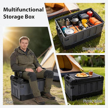 Load image into Gallery viewer, Car trunk storage box, foldable with lid, 59 x 35 x 64 cm, waterproof and anti trolley trunk, suitable for camping and daily use, black
