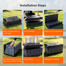Load image into Gallery viewer, Car trunk storage box, foldable with lid, 59 x 35 x 64 cm, waterproof and anti trolley trunk, suitable for camping and daily use, black
