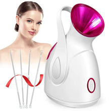 Load image into Gallery viewer, 3-in-1 Nano-Ion Facial Steamer with Precise Temperature Control, 30 Minutes Steam Time, Humidifier, Clogged Pores, Blackheads, Spa Quality, 5 Pieces
