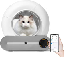 Load image into Gallery viewer, Self cleaning cat litter box with application control, automatic cat litter cleaning robot, 65L+9L large capacity intelligent cat litter box
