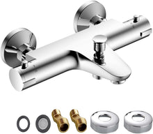 Load image into Gallery viewer, Mitigeur Thermostatique de Douche 1/2 3/4" Mitigeur Thermostatique Robinet Douche Mural Robinet thermostat Chromé Robinet Mélangeur thermostatique pour Salle de Bain
