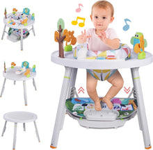 Load image into Gallery viewer, Saltador y Mesa de Actividades 4 en 1 Silla de Comedor Mesa de Juguetes Mesa de Aprendizaje Regulable en Altura Regalo para Bebés
