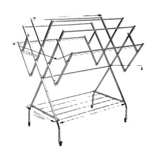 Load image into Gallery viewer, Telescopic laundry dryer, Metal Stainless steel, 160 x 120 x 110 cm, Shiny
