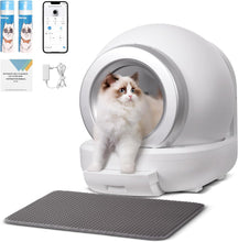 Load image into Gallery viewer, Self-Cleaning Cat Litter Tray 65L Cat Litter Tray Self-Cleaning, Lower Entry/App Control, Self-Cleaning Cat Litter Tray/Safety Protection, Automatic Electric Cat Litter Tray, White
