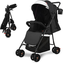 Load image into Gallery viewer, Passeggino per bambini 0-3 anni, 0-25 kg, Passeggino da Viaggio Leggero e Compatto, Reclinabile in 3 posizioni e Pieghevole, Cinture a 5punti
