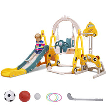 Load image into Gallery viewer, 4-in-1 Baby Climbing and Swing Set, Multifunctional Slide with Swing &amp; Basketball Hoop &amp; Climbing Ladder, Sturdy Toddler Slide, Garden Slide from 1 Year
