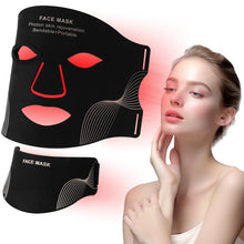 Load image into Gallery viewer, LED Face Mask, Light Therapy, Red Light Therapy Face Mask, 7 Colours, LED Face Mask with Red Light Therapy for All Skin Types, Face Care, Home Use, Travel Use, Black
