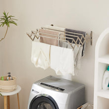 Load image into Gallery viewer, Étendoir Rétractable - Fixation Murale - Robuste et Compact - Séchoir à Linge avec 9 Barres de pour Intérieur et Extérieur
