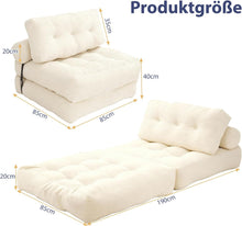 Load image into Gallery viewer, Faltbares Schlafsofa umwandelbarer Schlafsessel mit Kissen, 3-in-1 Sofa Bett , Matratze mit Rückenstütze, tragbarer Stuhl-Bett-Komfortable Bodensofa-Lounge für Schlafzimmer Wohnzimmer
