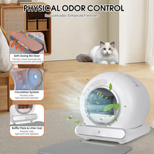 Load image into Gallery viewer, Lettiera Gatto Autopulente, Lettiera Automatica per Gatti, con rilevatore a infrarossi e sensori di peso, Antiodore,Capacità Massima 65L,Controllo APP per Più Gatti con tappetino
