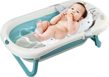 Load image into Gallery viewer, Baignoire Bébé Pliable Détection de Température Bassin de Douche Portable avec Coussin pour Bébés de 0 à 6 Ans Antidérapante
