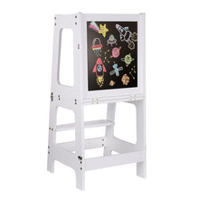 Load image into Gallery viewer, 2-in-1 Learning Tower for Children, Tilt Protection, with Magnetic Board, Folding Montessori Kitchen Aid and Learning Tower
