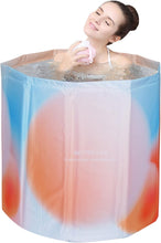 Load image into Gallery viewer, Foldable Bathtub for Adults, Portable Foldable Children's Bathtub, Suitable for Sauna Showers and Ice Baths, Freestanding Bathtub, Installation Free, 65 x 65 x 70 cm (L x W x H) (Aurora)
