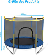 Load image into Gallery viewer, Children's Trampoline 140 cm with Safety Net Indoor and Outdoor Children's Avalanche Trampoline Robust Jumping Mat Round Garden Trampoline with Edge Cover with Ladder Load Capacity 220 kg
