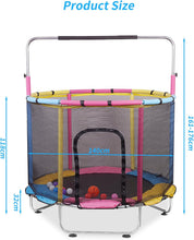 Load image into Gallery viewer, Trampoline, Garden Trampoline with Safety Net, Trampoline up to 100 kg, Diameter 140 cm, Indoor/Outdoor Trampoline for Children

