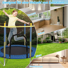Load image into Gallery viewer, Children's Trampoline 140 cm with Safety Net Indoor and Outdoor Children's Avalanche Trampoline Robust Jumping Mat Round Garden Trampoline with Edge Cover with Ladder Load Capacity 220 kg

