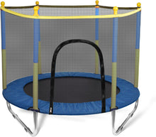 Load image into Gallery viewer, Children's Trampoline 140 cm with Safety Net Indoor and Outdoor Children's Avalanche Trampoline Robust Jumping Mat Round Garden Trampoline with Edge Cover with Ladder Load Capacity 220 kg
