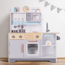 Load image into Gallery viewer, Children's Kitchen for Children Food and Cookware Accessories Children's Kitchen Wooden Chef Pretend Playset for Toddlers with Real Light and Sounds
