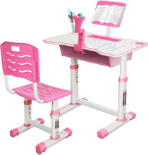 Load image into Gallery viewer, Children's Desk, Height Adjustable Desk Chair, Youth Desk with Chair for Children, Desks for Children with Drawer
