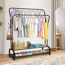 Load image into Gallery viewer, Percheros Burro Independiente Perchero Dobles Varillas Estante de Ropa de Dormitorio Multifuncional 130 × 33 × 125-145 cm
