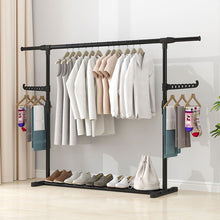 Load image into Gallery viewer, Perchero Colgador de Ropa, Doble, Vestidor,  Resistente, Metálico, con Soporte para Zapatos, Organizador, Montaje Fácil
