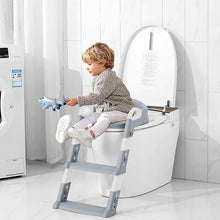 Load image into Gallery viewer, Toilet Seat Children's Toilet Trainer with Stairs and Handles Foldable Children's Toilet Seat Potty Trainer Height Adjustable for Children from 2-7 Years
