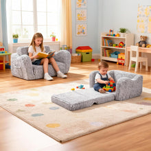 Load image into Gallery viewer, Kindersofa Ausklappbar, 2-in-1 Kleinkinder Schlafsofa, Kindersessel mit Schlaffunktion, Mini Couch für Kuschelecke Kinderzimmer, Fancy Spielsofa für Jungen und Mädchen im Alter von 1–3 Jahren
