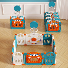 Load image into Gallery viewer, Baby Playpen Foldable Playpen with Basketball Hoop, Plastic Playpen with Door and Toy Board
