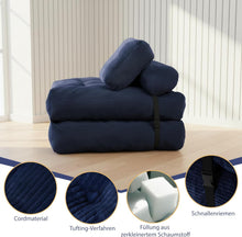 Load image into Gallery viewer, Faltbares Schlafsofa umwandelbarer Schlafsessel mit Kissen, 3-in-1 Sofa Bett , Matratze mit Rückenstütze, tragbarer Stuhl-Bett-Komfortable Bodensofa-Lounge für Schlafzimmer Wohnzimmer
