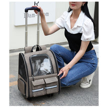 Load image into Gallery viewer, Transport Chat Chien(<15KG), Sac à roulettes pour Chat Chien, Pliable | 3-en-1 | Hauteur Ajustable Respirantes, Un Excellent Choix pour Excursions Urbaines et Randonnée
