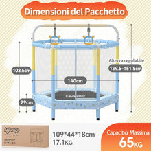 Load image into Gallery viewer, Trampoline d'intérieur avec Filet, Protection des Bords, pour Enfants à partir de 2 Ans – Trampoline de Jardin pour Enfants – Mini Trampoline pour Enfants
