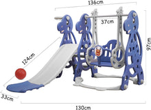Load image into Gallery viewer, 4-in-1 Baby Climbing and Swing Set, Multifunctional Slide with Swing &amp; Basketball Hoop &amp; Climbing Ladder, Sturdy Toddler Slide, Garden Slide from 1 Year
