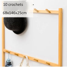 Load image into Gallery viewer, Vestiaire Meuble d’entrée avec Étagère à Chaussures à 3 Niveaux en Bamboo Porte-Manteau avec 10 Crochets

