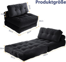 Load image into Gallery viewer, Faltbares Schlafsofa umwandelbarer Schlafsessel mit Kissen, 3-in-1 Sofa Bett , Matratze mit Rückenstütze, tragbarer Stuhl-Bett-Komfortable Bodensofa-Lounge für Schlafzimmer Wohnzimmer
