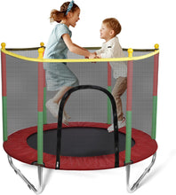 Load image into Gallery viewer, Children's Trampoline 140 cm with Safety Net Indoor and Outdoor Children's Avalanche Trampoline Robust Jumping Mat Round Garden Trampoline with Edge Cover with Ladder Load Capacity 220 kg
