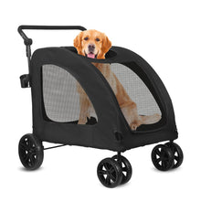 Load image into Gallery viewer, Dog Pram Dog Buggy Dog Box for Medium to Large Dogs, Transport Bag, Foldable, up to 30 kg, Pets Buggy with Mesh Windows
