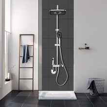 Load image into Gallery viewer, Shower Set with Fitting, Stainless Steel Shower System, 27.5 cm Rain Shower, with LED Temperature Display, 3 Jet Types Shower Head, Shower Fitting, Complete Set without Thermostat
