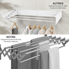Load image into Gallery viewer, Séchoir à Linge Mural, Étendoir à Linge Rétractable, Séchoir à Linge Pliable pour Intérieur et Extérieur, Economiseur d'espace Design Compact et Élégant
