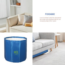 Load image into Gallery viewer, Folding Bathtub for Adults, Portable Foldable Children's Bathtub, Suitable for Sauna Showers and Ice Baths, Freestanding Bathtub, Installation Free, 65 x 65 x 70 cm (L x W x H) (Navy Blue)
