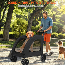 Load image into Gallery viewer, Dog Pram Dog Buggy Dog Box for Medium to Large Dogs, Transport Bag, Foldable, up to 30 kg, Pets Buggy with Mesh Windows
